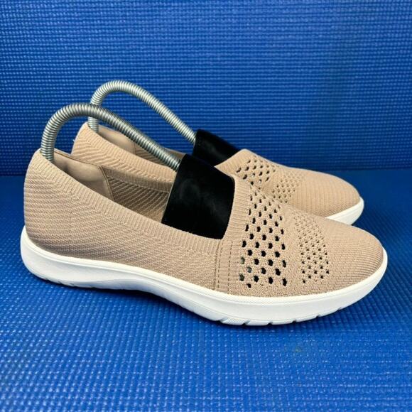 🔴 CLARKS ADELLA MOON Women`s Size 8W Beige White Walking Comfort Shoes 28245 - Picture 3 of 8